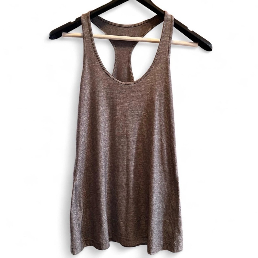 Lululemon Cool Racerback Tank Top Size M Heathered Gray Athletic Yoga Activewear